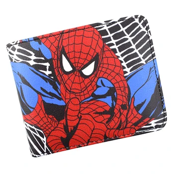 Vendita calda Comics Marvel Portafoglio corto Cartoon Spider Man Borsa con cerniera Tasca per giovani 1