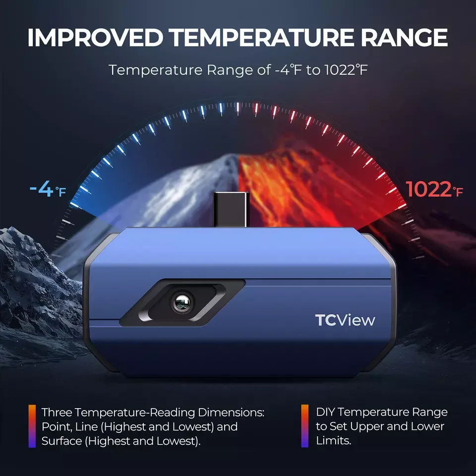 Topdon-熱画像および携帯電話用のサーモグラフィ測定カメラ