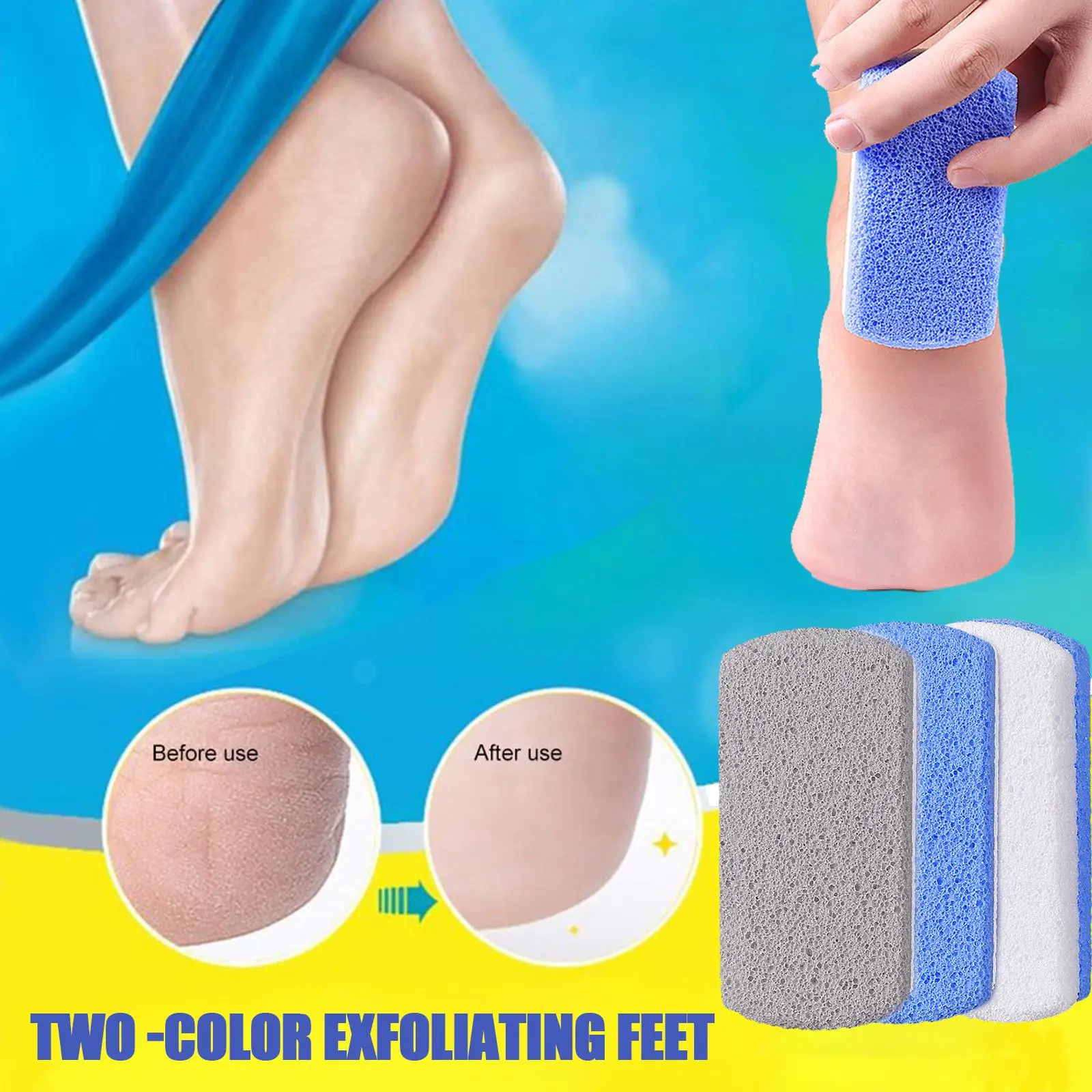 Foot Pumice Stone Double-sided Foot Sanding Block Dead Pedicure Calluses Manicure Block Grinding Feet Hands Skin Nails Remo foot file foot scrubber pedicure tool