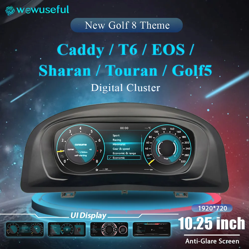 10.25 Digital Dashboard Cluster For VW Variant Caddy Touran T6 EOS Sharan Golf 5 MK5 Virtual Instrument Paneel Cockpit instrument cluster display