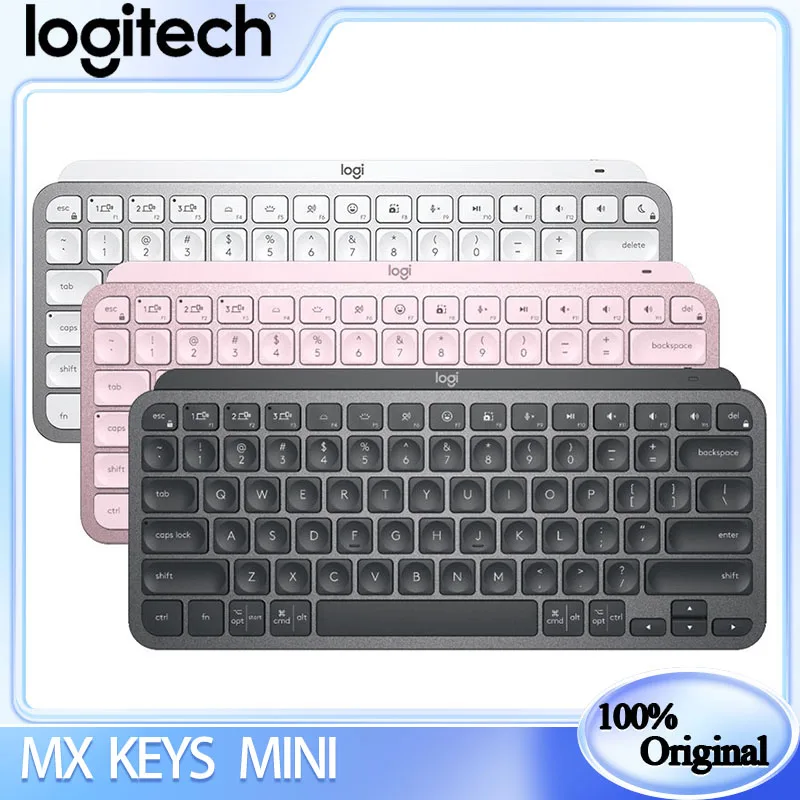 Logitech Mx Keys Mini Tastiera Illuminata Wireless Minimalista Compact Bluetooth Usb-C Per Apple Macos Ios Windows Linux