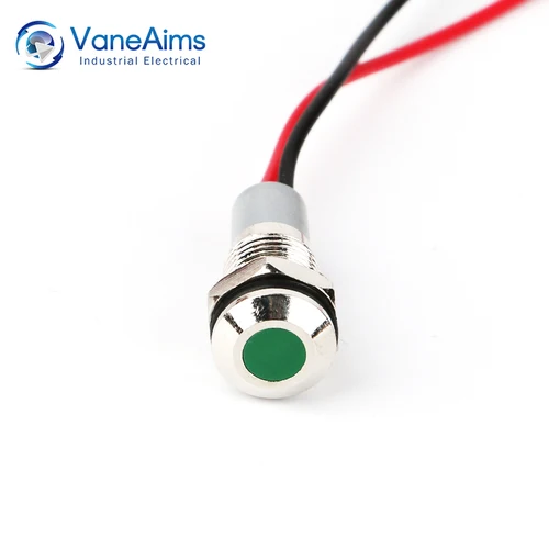 VaneAims 금속 신호 램프, 방수 IP67 조명, 와이어 LED 표시기, 레드, 그린, 옐로우, 화이트, 블루, 3V, 6V, 12V, 24V, 220V, 8mm 4
