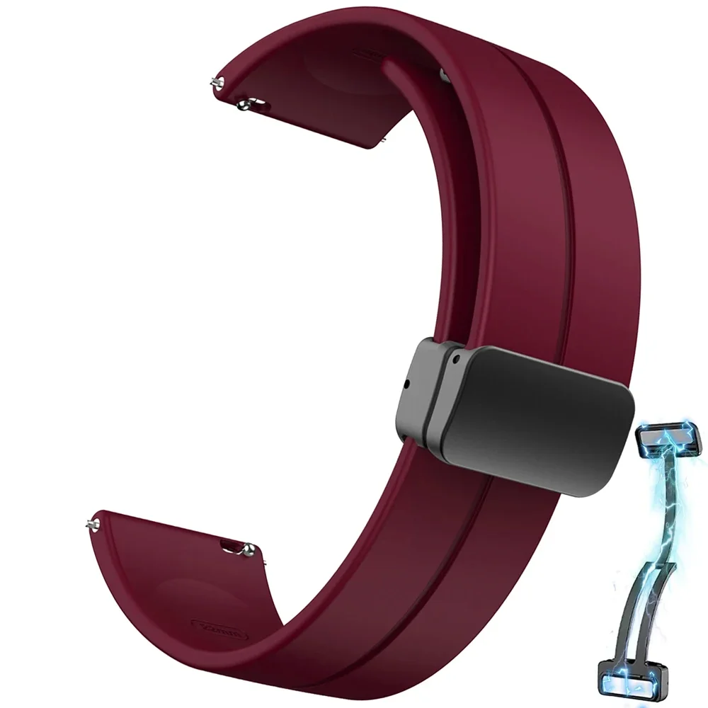 Magnetic Folding Buckle Strap - Stylish Rubber Bracelet
