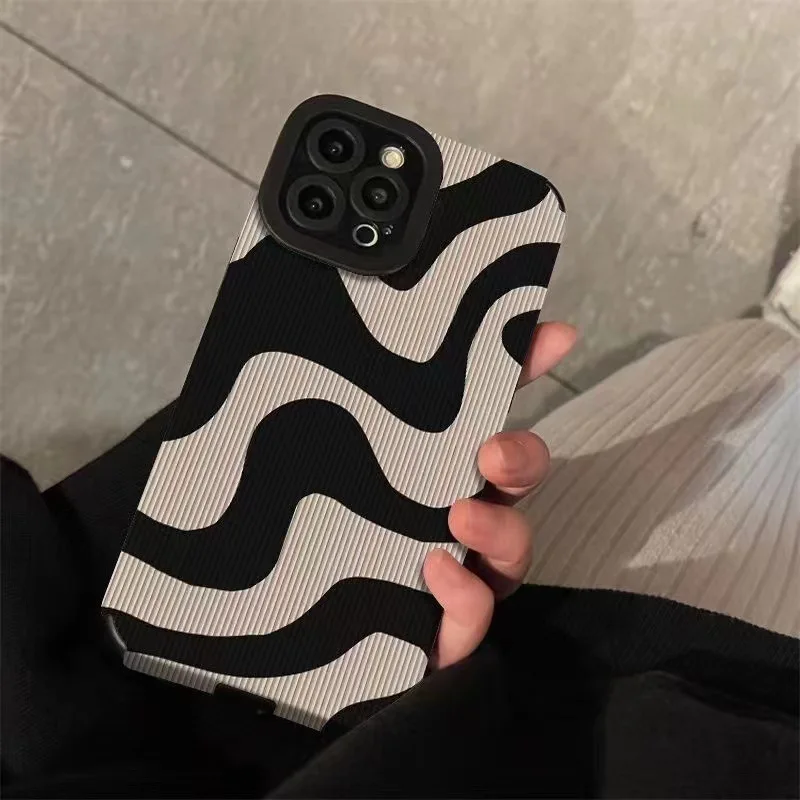 Chic Zebra Stripe Shockproof Phone Case with Soft Back Cover