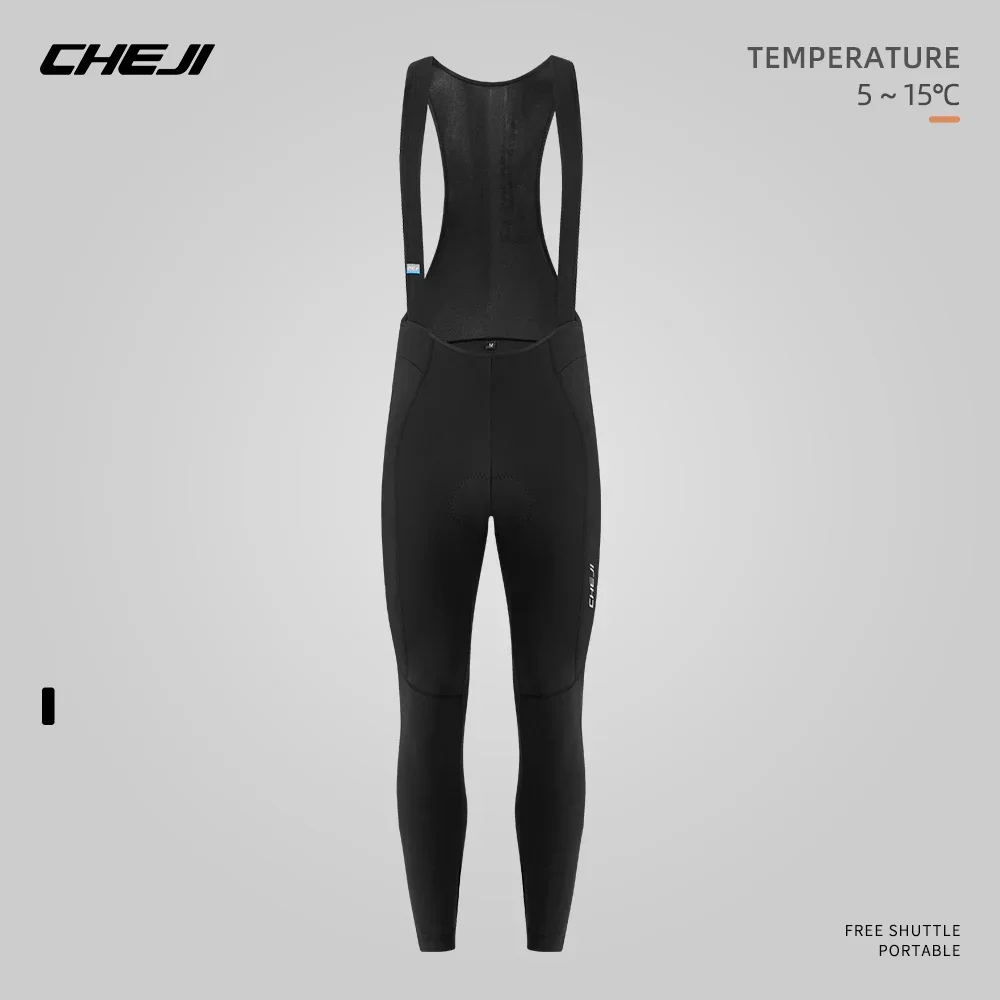 Cheji men's fleece-lined and warm cycling bib long pants cycling bib pants