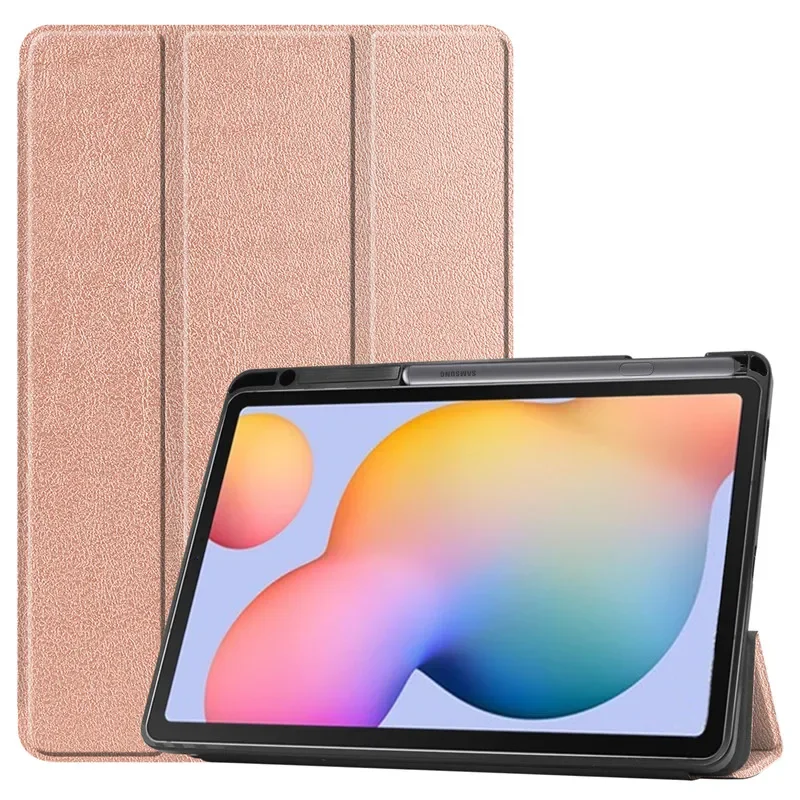 Tablet Case For Samsung Galaxy Tab S6 Lite 10.4 inch P610 P615 With Pencil Holder Tri-Fold Stand