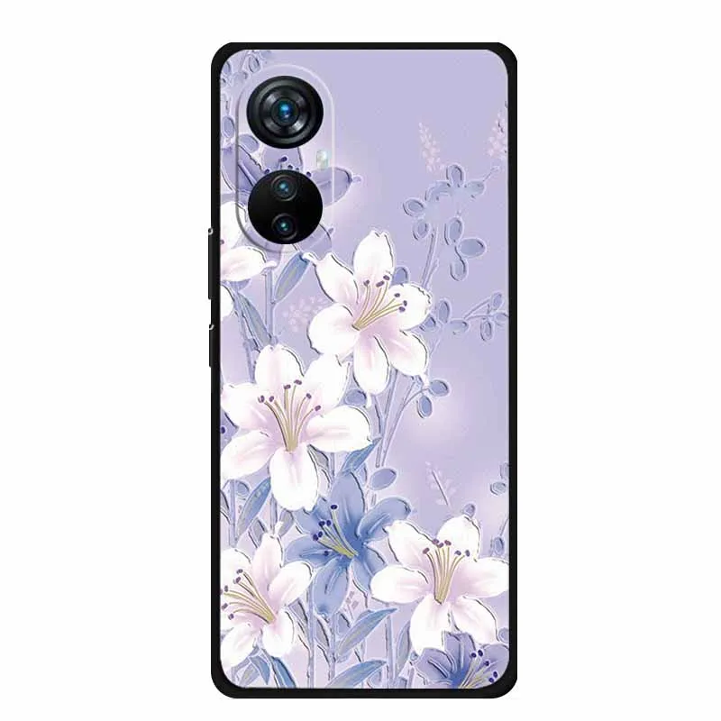 Elegant 3D Relief Emboss Black Silicone Soft Back Case