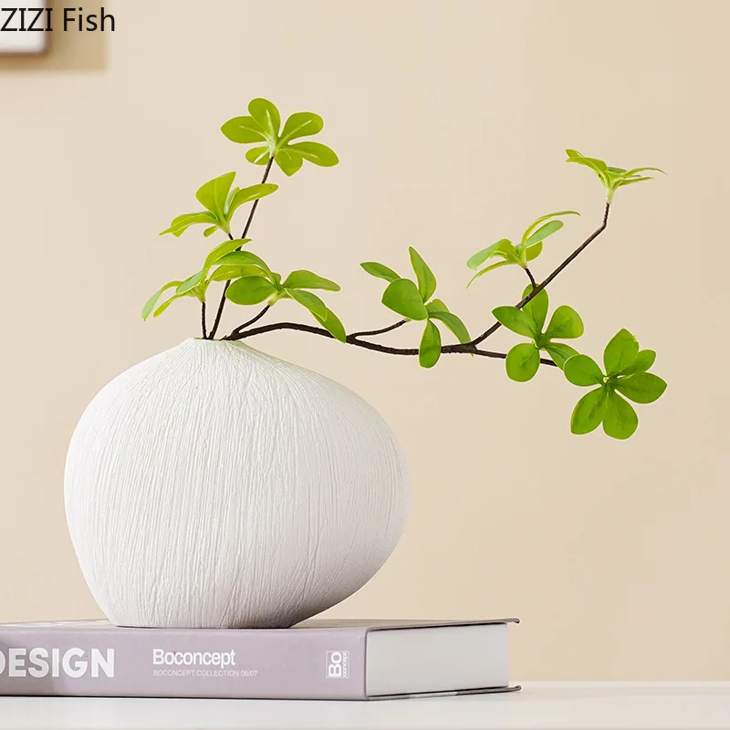Creative Irregular Ceramic Vase Minimalism Flower Pots Desk Decoration Flowers Arrangement Floral Vases Room Aesthetic Decor 4
