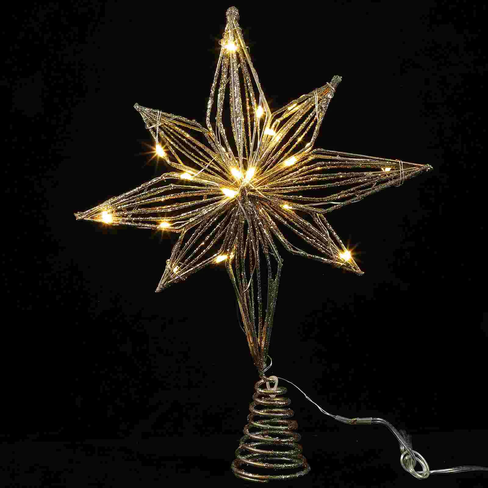 

Ornament Christmas Tree Top Star Light up Lighted Topper Xmas Treetop LED Decoration