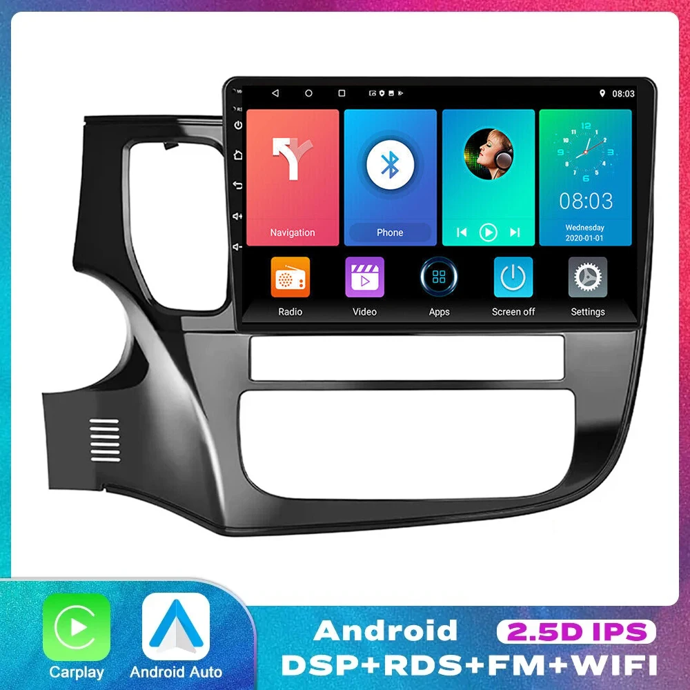 

Автомобильный радиоприемник 4G + WIFI для Mitsubishi Outlander 3 2012-2018, стерео Мультимедийный Плеер, Android 13, GPS-навигация, головное устройство Carplay