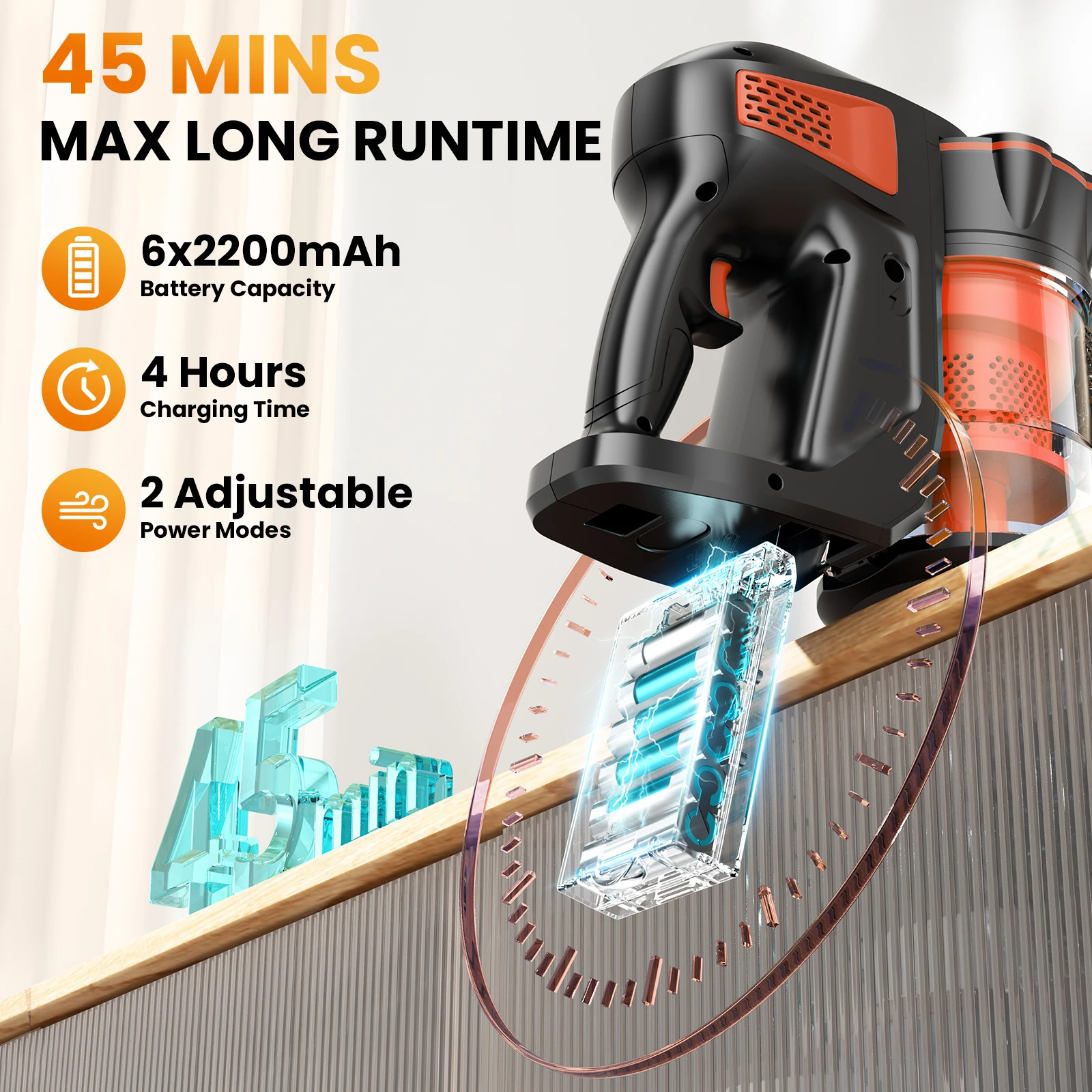 INSE V770 Cordless Stick Vacuum Cleaner, 25Kpa 6-in-1 Lightweight Handheld Vacuum 2