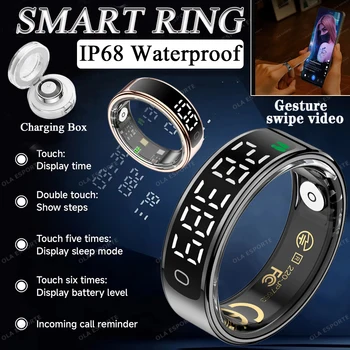 2026 Smart Ring Display Screen and Touch, Wireless Charging,Smart Control,Health Manager,5ATM Waterproof For Men Women New Rings