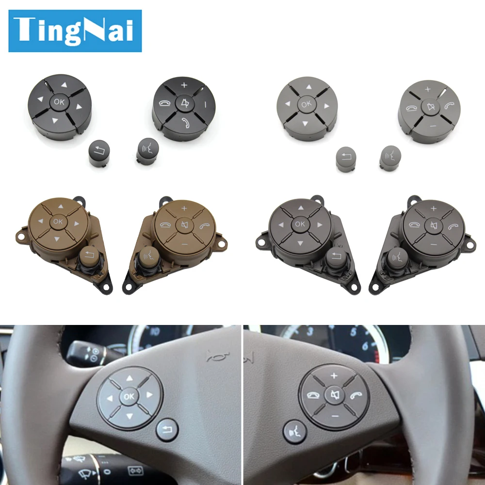 Pulsante Multifunzione Volante Per Mercedes C, GLK, E, CLA, GLA, B, CLS, SLK, SLC (destro), Nero, Facile Da Installare