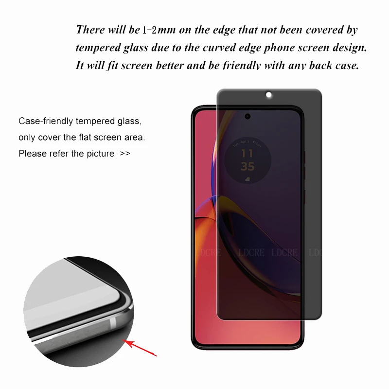 Privacy Anti-Spy Tempered Glass Screen Protector - 4 Pack, 9H HD Clarity