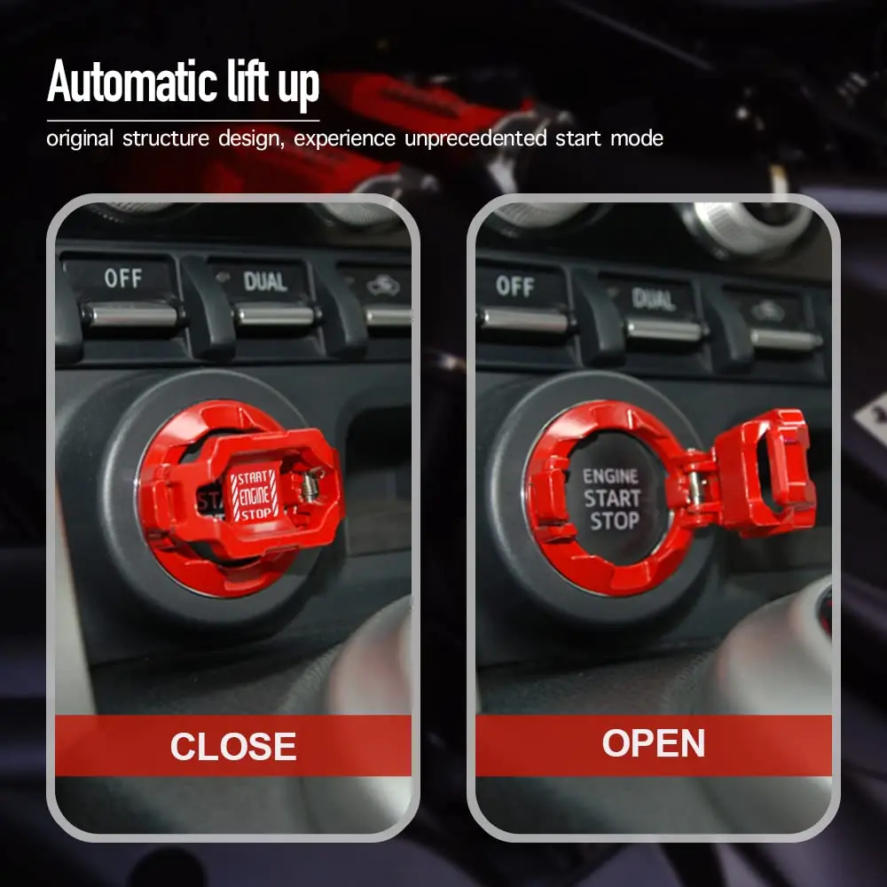 Car Start Stop Button Decor Car Engine Push Start Switch Button Cover Protector Ignition for