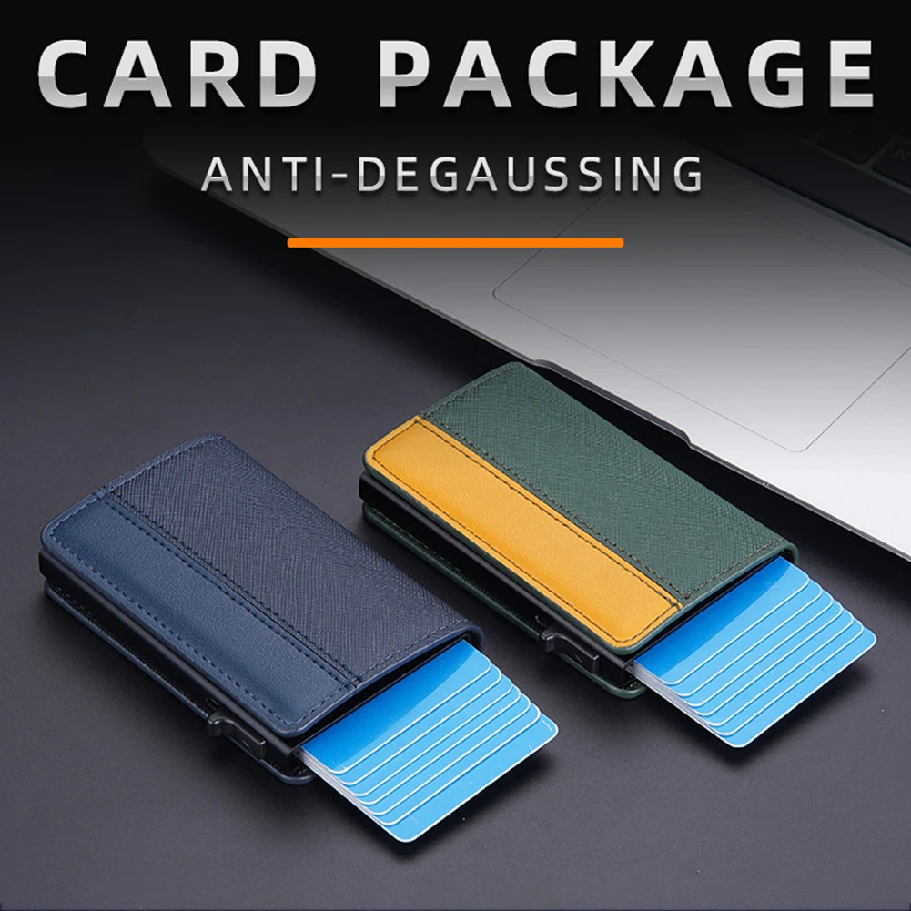 

Модные мужские кошельки, держатель для карт с эффектом всплывания, портативный чехол для карт с защитой от сканирования, кошельки из искусственной кожи, держатель для карт с защитой от размагничивания