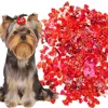 10/20PCS Puppy Bows 2024 New Red Series Dog Bows With Rubber Bands Pet Accessories For Dogs and Cats Handmade Cute Dog Bowknots 1