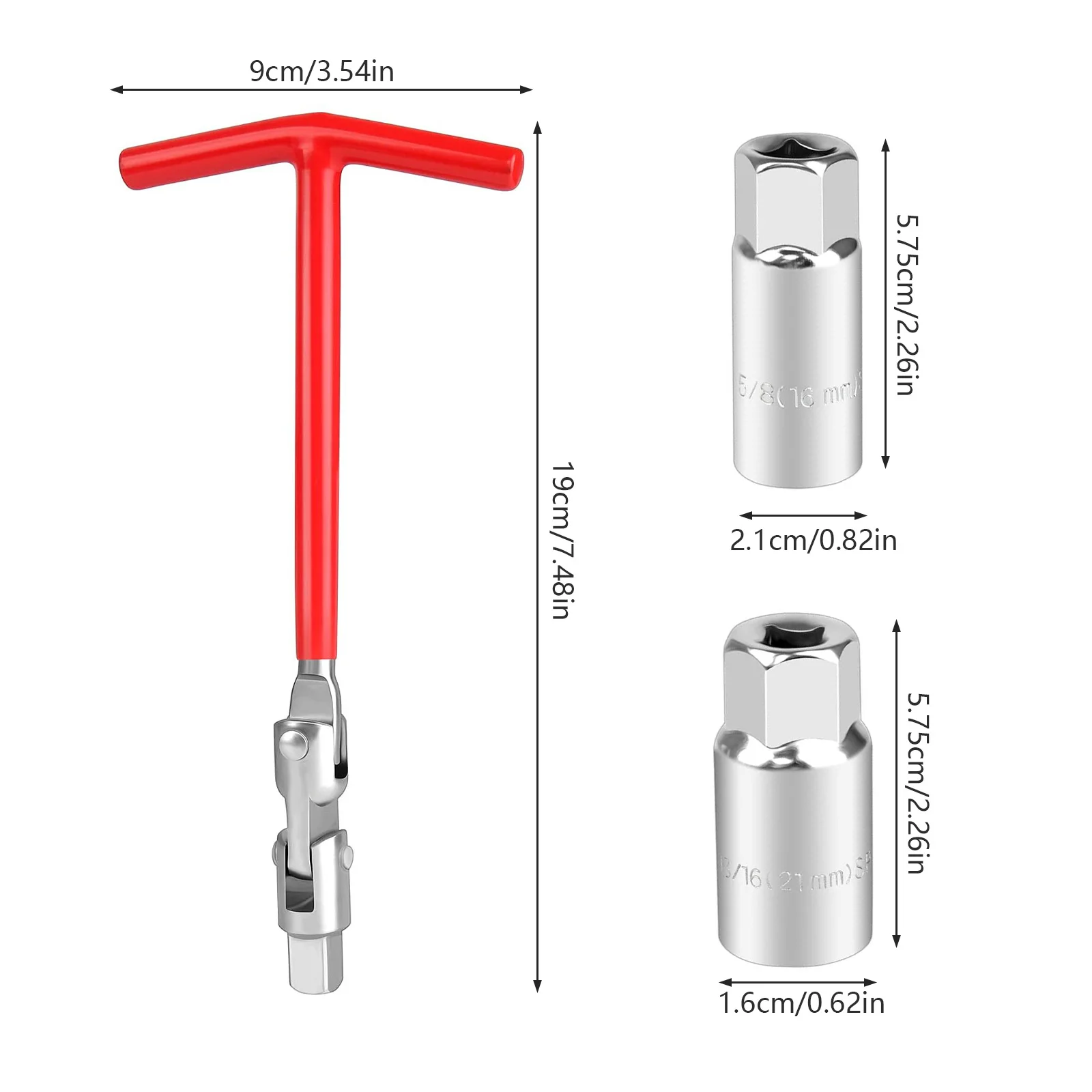 Outil universel de retrait de bougie d'allumage, clé Flexible de 16mm et  21mm, 4-17 T barre en T de poignée pour voiture et moto - AliExpress