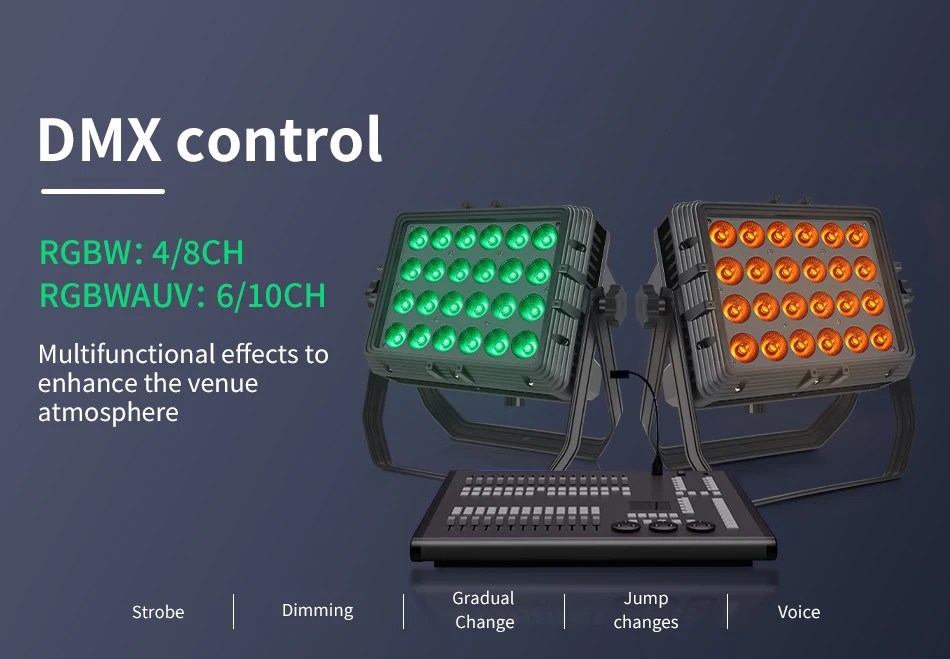 4-12 stücke DMX IP65 Wasserdicht 24x18 watt RGBWA UV 6in1/RGBW 4in1/Led Outdoor regenfest Bühne Licht Quadrat Par Licht – Detail 4