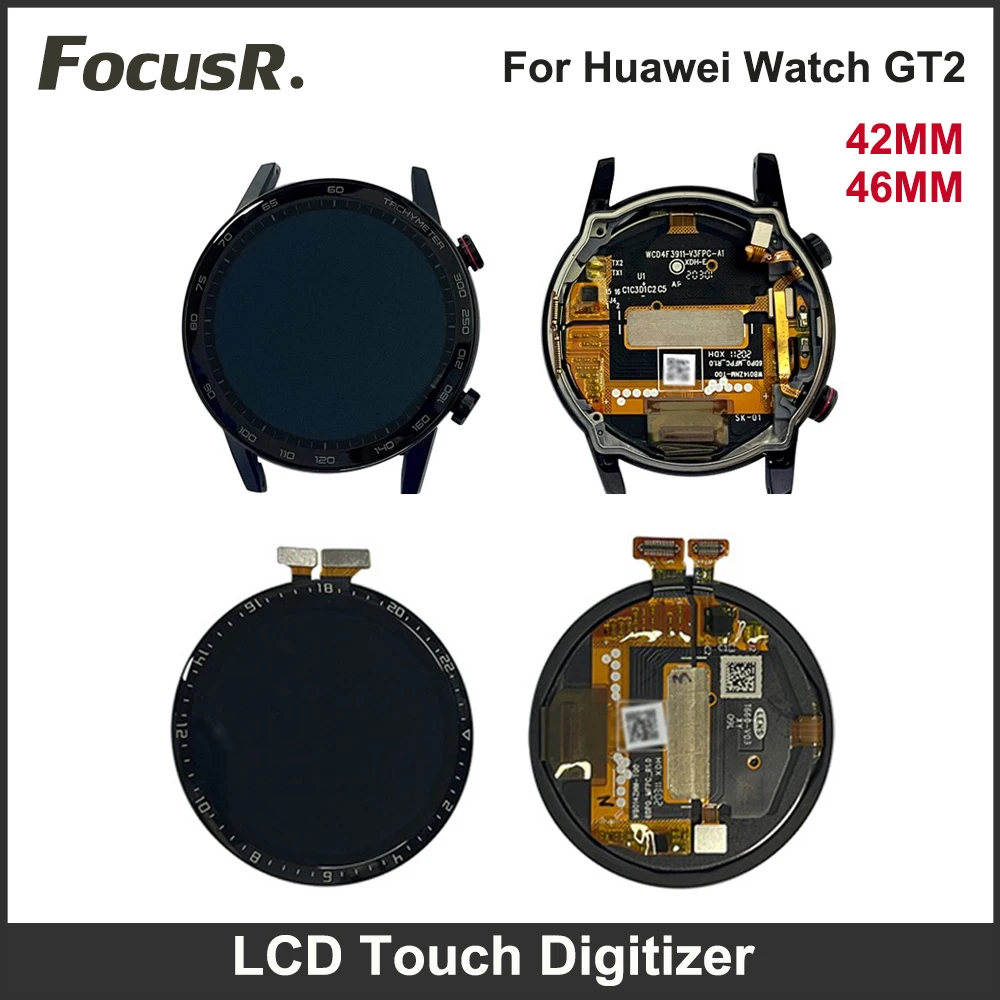 Display Lcd Touch Digitizer Assembly Con Cornice Per Huawei Watch Gt2 Ltn-B19 46Mm Gt 2 Dan-B19 42Mm Parti Di Riparazione Dello Schermo Amoled