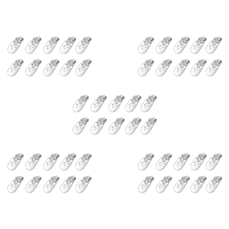 Галогенная лампа T10 12 В 5 Вт 168 194 W5W, приборная лампа с кластером, лампа для чтения, 50 шт. в упаковке, теплый белый свет