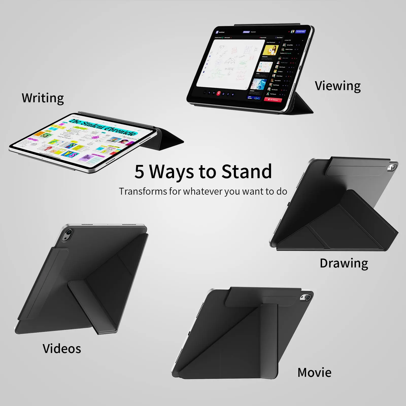 Ultra-Slim Magnetic Y-Fold Stand Case