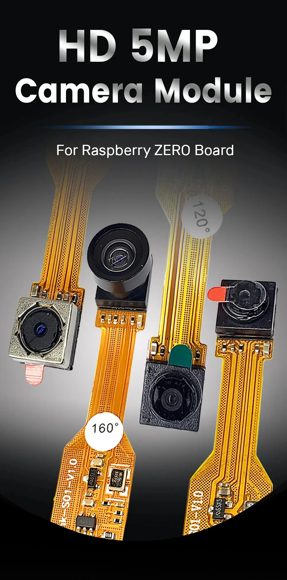 15 cm OV5647 Kameramodul für Raspberry Pi ZERO Development Board 72 120 160 Grad breites Objektiv Autofokus HD 5 MP Kameramodul – Detail 1