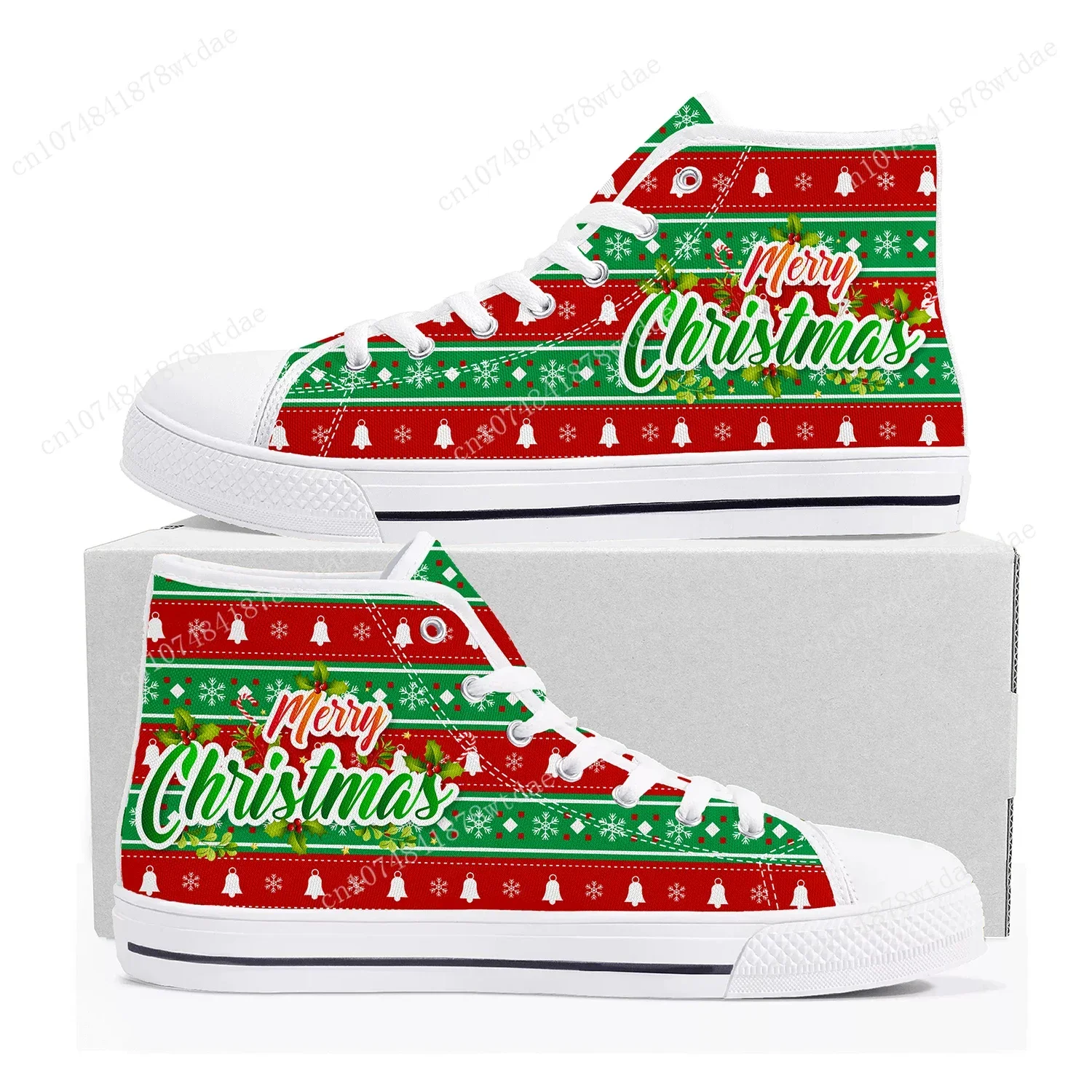 Merry Christmas Gift High Top Sneakers Mens Womens Teenager High Quality Canvas Sneaker Comics Manga Couple Customized Shoes 4