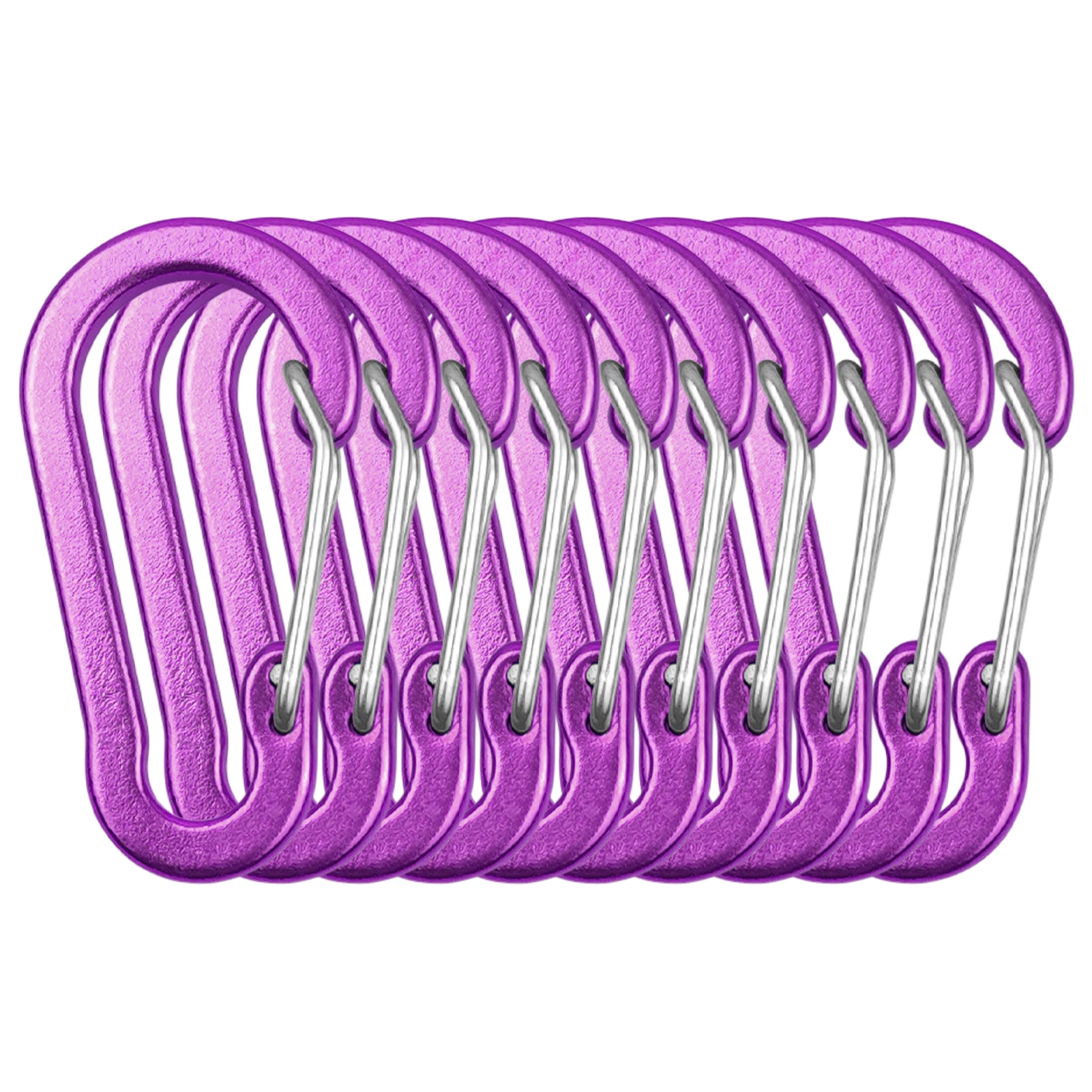 Moschettoni Piccoli - 10 Pezzi, Lega Alluminio, Neri, Per Chiavi, Zaini, Campeggio, Escursionismo - Foto 10