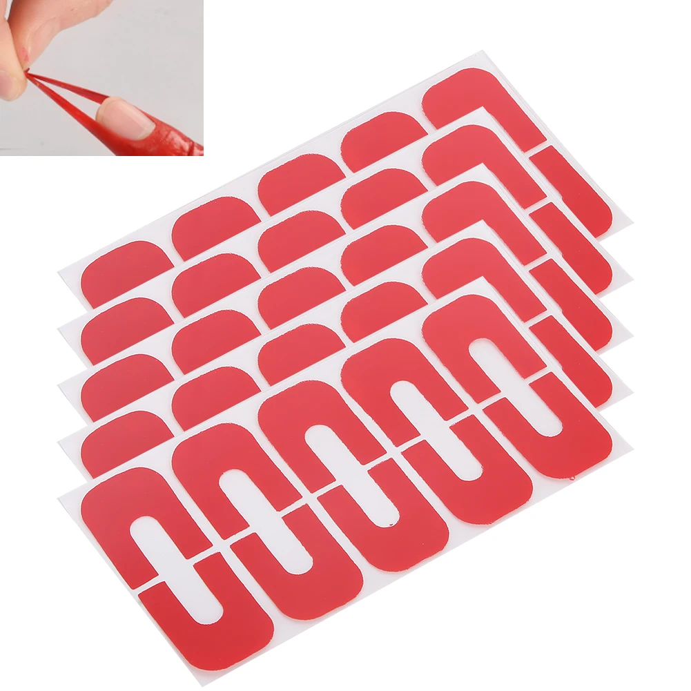 50Pcs U 모양 껍질 벗기기 네일 테이프 피부 장벽 유출 방지 스티커 네일 아트 보호기 커버 네일 스티커 네일 아트 매니큐어 도구