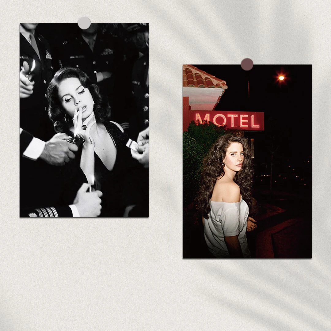10pcs Lana Del Rey CARD Posters Born To Die Violet Bent Backwards Over the Grass Paradise Singer Wall Sticker Room Bar Art Decor