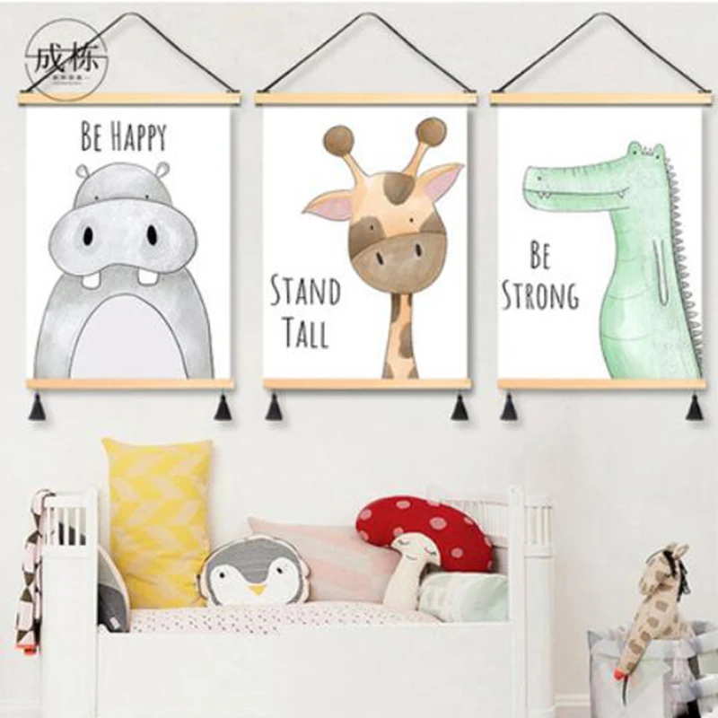 

Cartoon Cute Pet Background Cloth Living Room Bedroom Dormitory Rental House Girls Canvas Painting Pictures