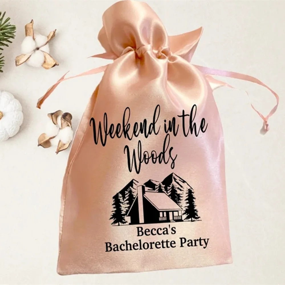 12 Weekend in the Woods Bachelorette Party Favor Bags, Camp Bachelorette Hangover Kit, Mountain Cabin Bridal Shower Recovery Kit