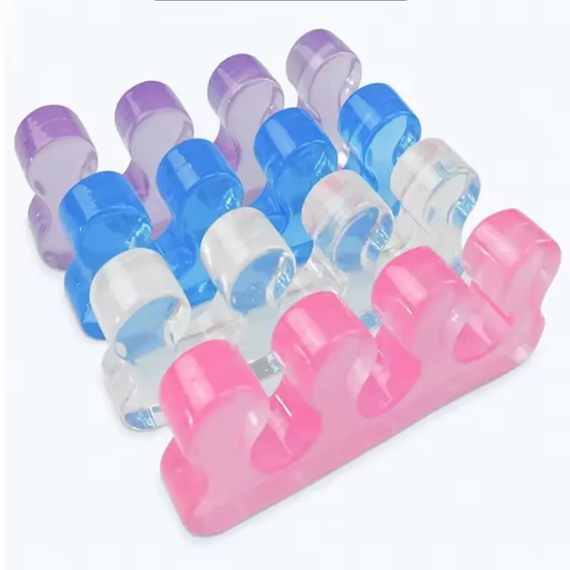 Soft Silicone Toe Separator Flexible Finger Spacer Manicure Pedicure Nail Toe Separating Straighteners 2Pcs 4 Colors