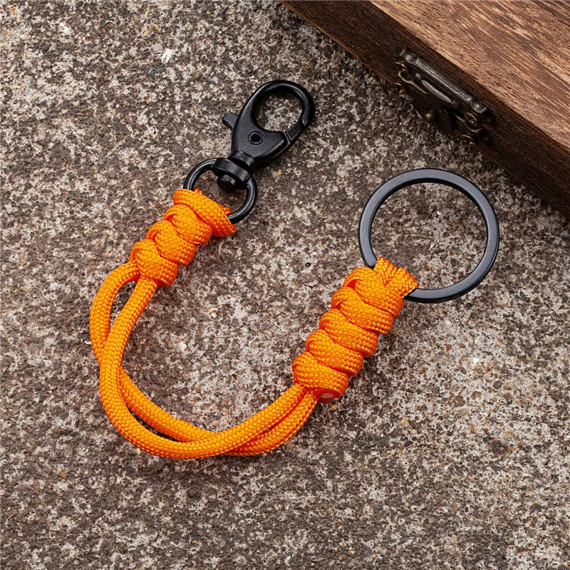 Outdoor Rock Climbing Paracord Snake Knot Keychain Camping Rescue Emergency Rope Double Buckle Key Chains Handmade Gifts - Image 4