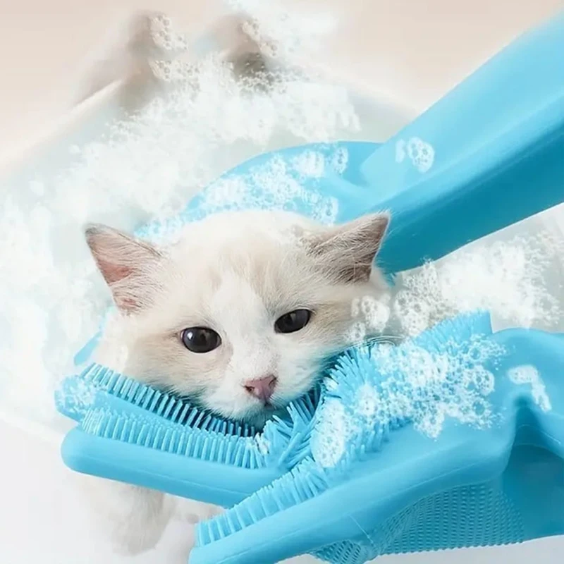 Pet Grooming Cleaning Gloves Dog Cat Bathing Shampoo Glove Pet Accessories For Cats Shower Cleaning Tools