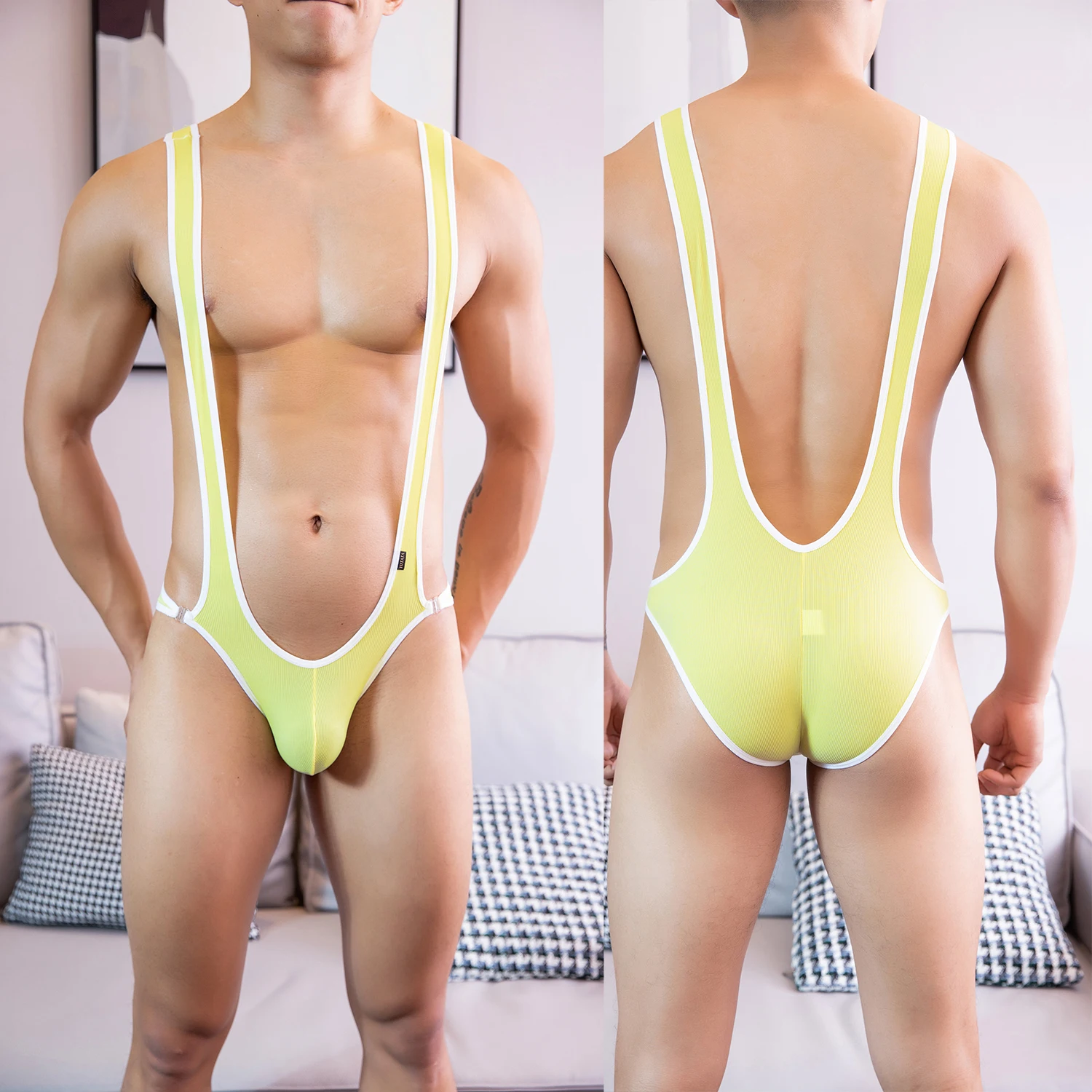 Men Underwear Ice Silk One Piece Singlet Struggles Man Bodysuit Leotard Soft Underwear Shapers E771