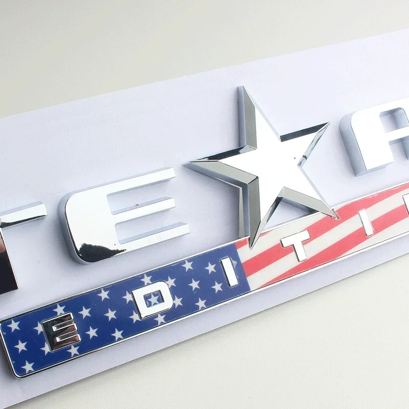 1pcs x 크롬 실버 블랙 ABS 텍사스 에디션 엠블럼 배지 CHEVY SILVERADO GMC SIERRA 트렁크 스티커 데칼