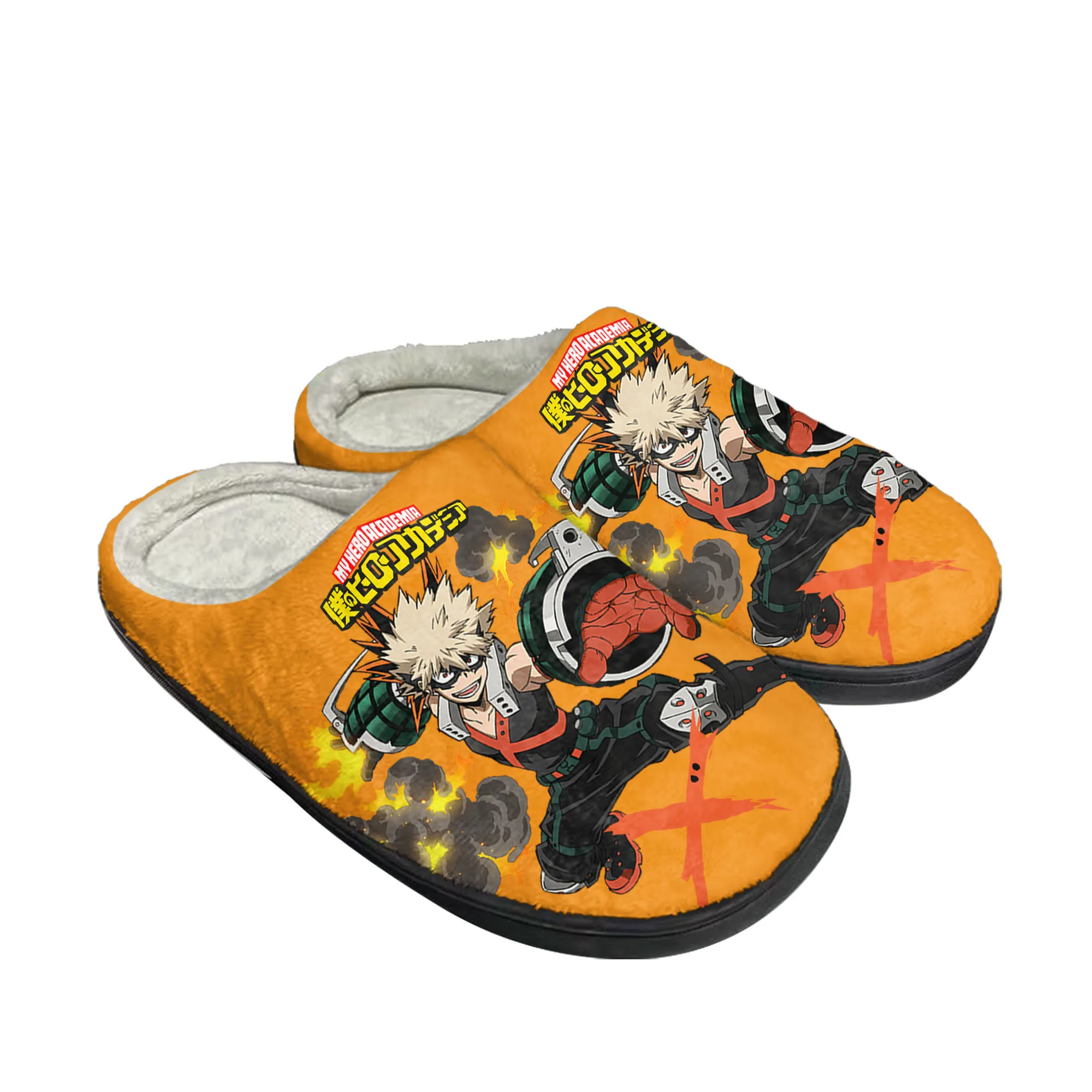 

Bakugou Katsuki My Hero Academia Home Cotton Custom Slippers Mens Womens Sandals Plush Casual Keep Warm Shoes Thermal Slipper
