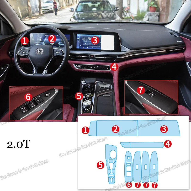 

car interior media gps screen protective film anti-scratch sticker for changan cs75 PLUS 2020 2021 2022 cs75plus interior gear