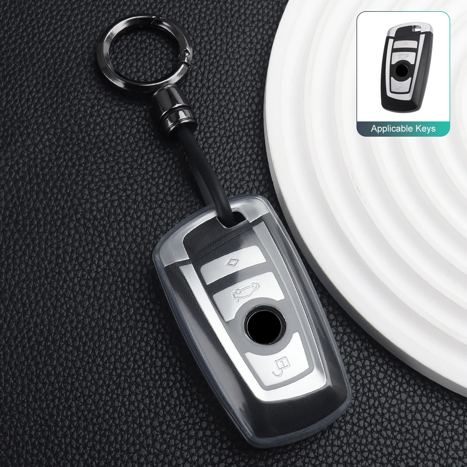 Sleek Transparent Car Key Protective Cover