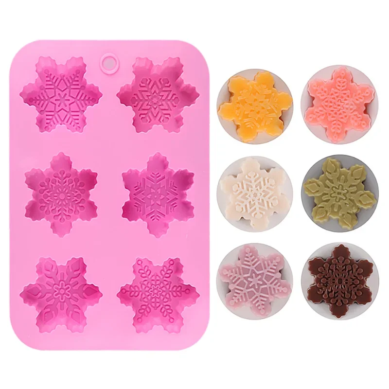 Christmas Snowflake Shaped Silicone Candle Molds Various Styles DIY Decoration