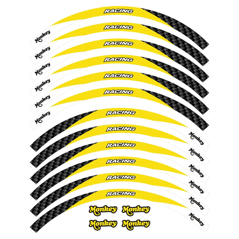 For Honda Monkey 125  Z125 M ABS 2019 2020 2021 2022 2023 2024 Accessories Stickers Wheel Hub Decals Rim Reflective Stripe Set