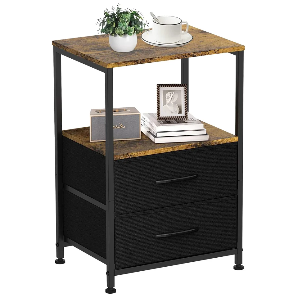 Comodino per Camera da Letto Scatola portaoggetti con 2 cassetti credenza Mobili pratici comò Comodi camerette per Risparmiare Spazio (Color : Beige, Size : 50 * 40 * 47cm