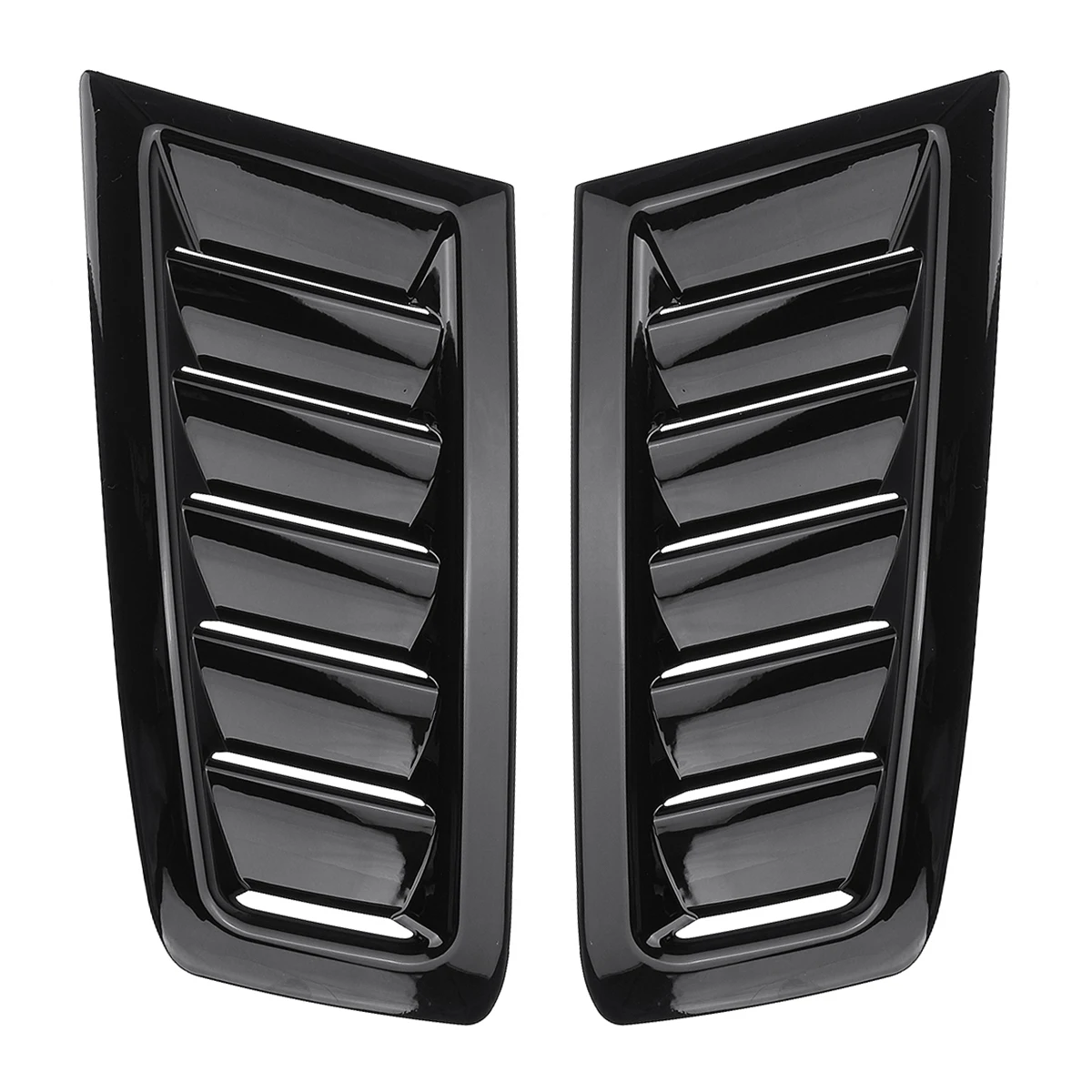 Pair Universal Front bonnet vents Hood Trim Cover for Ford Focus RS ST MK2 MK3 Style ABS Glossy Black / Carbon Look