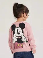 Toddler Girls Pink Sweatshirts Cartoon Print Crewneck Pullover Hoodie Child Casual Simple Trendy Long Sleeve Top Cartoon Clothes 3