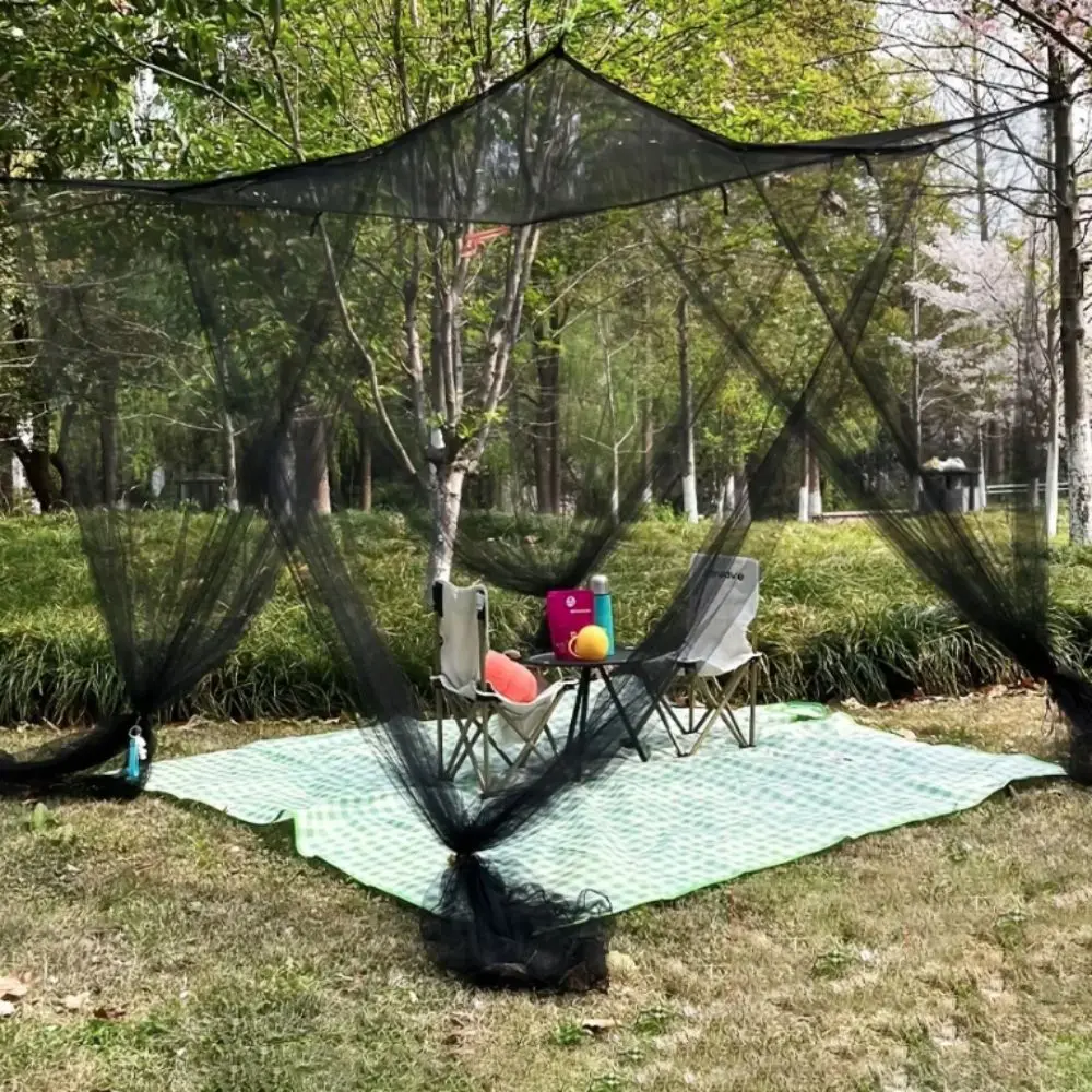 Household Four Door Sexy Mosquito Net Breathable 4-Corner Insect Prevention Bed Tent Square Polyester Mesh Bed Canopy Summer
