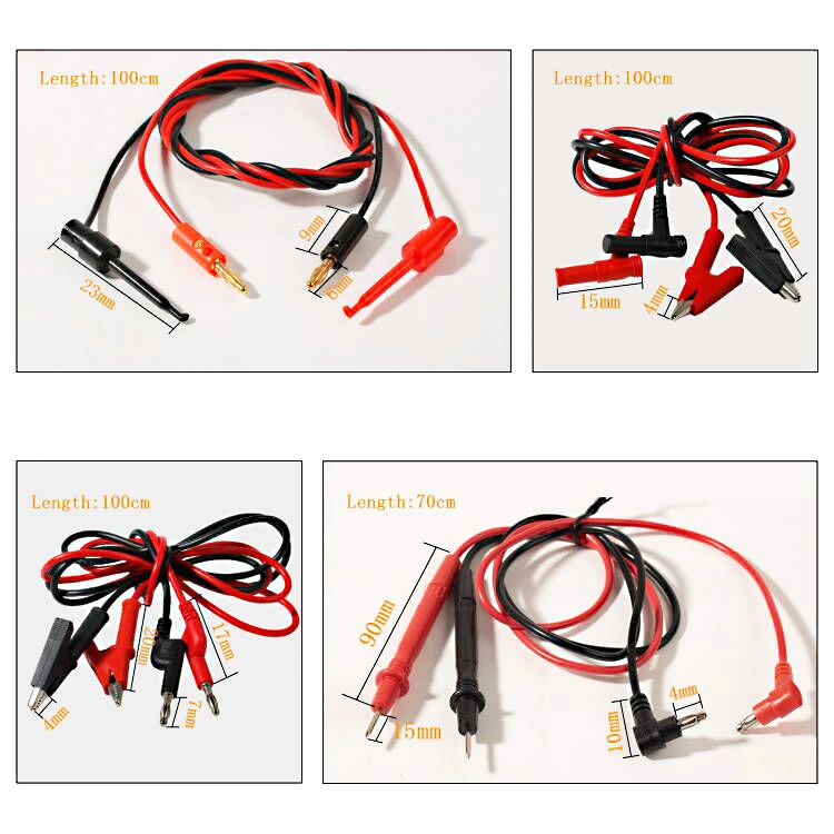 Multimeter Test Leads Alligator Banana Plug Universal Cable With Crocodile Clips
