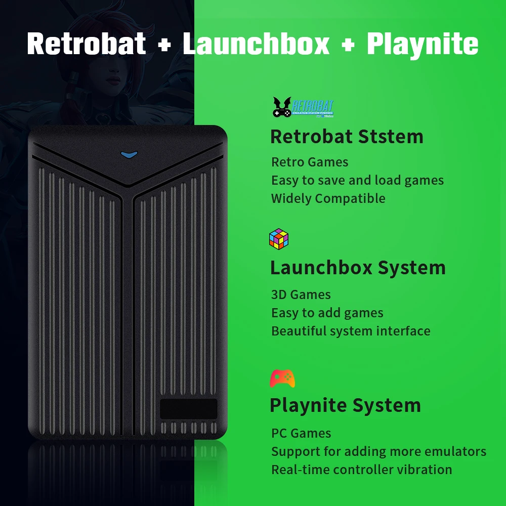 5TB Retro Gaming Hard Drive For Windows Launchbox + Retrobat + Playnite Game HDD 60000 Games For PS4/PS3/Switch/WII/PS1/PS2/N64