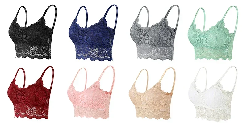 Lace Bralette - Comfortable Wireless Hollow Out Bra for Women